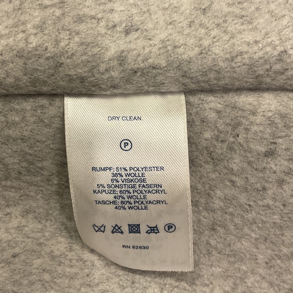 Lands' End Charcoal Cape with Zipper and Hood, Sz XS/S - Picture 7 of 8